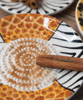Keramik Reibeteller Handmade - ZEBRA & GIRAFFE in GRÜN - Kumaio™ Selecto