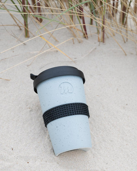 Kaffee-To-Go Porzellan Becher, 400 ml - Nachhaltig, wertig und funktional! In BETON-OPTIK - Kumaio™ Selecto