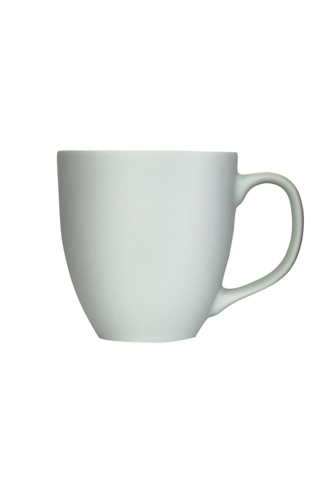 Großer Porzellan-Kaffeebecher mit matter Soft-Touch Oberfläche, 450 ml - Die Tasse für jeden Tag! In MATT HELLGRAU - Kumaio™ Selecto