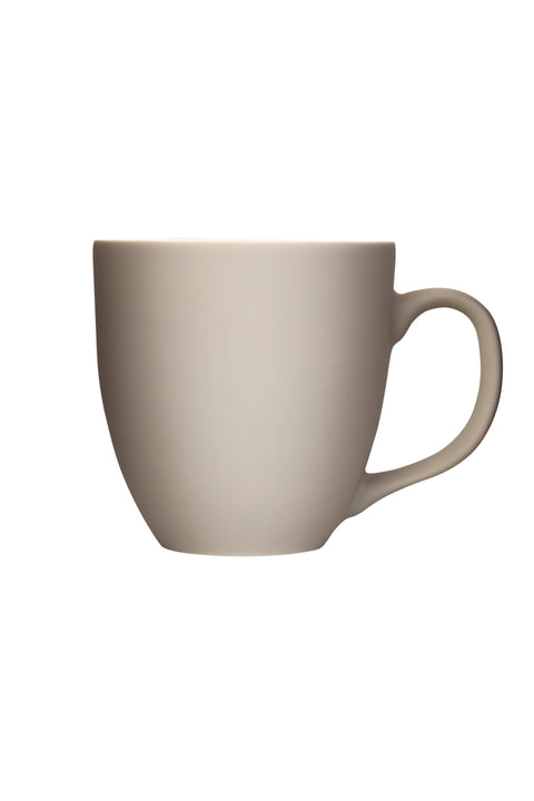 Großer Porzellan-Kaffeebecher mit matter Soft-Touch Oberfläche, 450 ml - Die Tasse für jeden Tag! In MATT WARMES GRAU - Kumaio™ Selecto