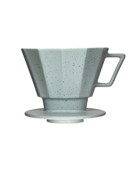 Porzellan Kaffeefilter, wiederverwendbarer Dauerfilter, für Filtertüten 1x4, Größe 4, Beton-Design - Kumaio™ Selecto